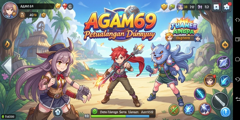 Tampilan gameplay AGAM69 yang menarik dan penuh warna dalam dunia Anime.