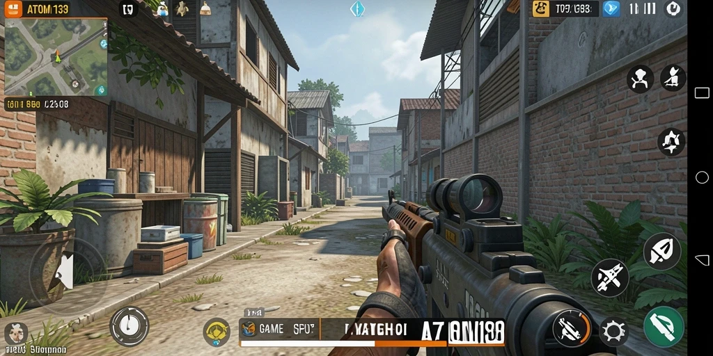 Tangkapan layar ATOM138 menunjukkan aksi seru gameplay TPS.