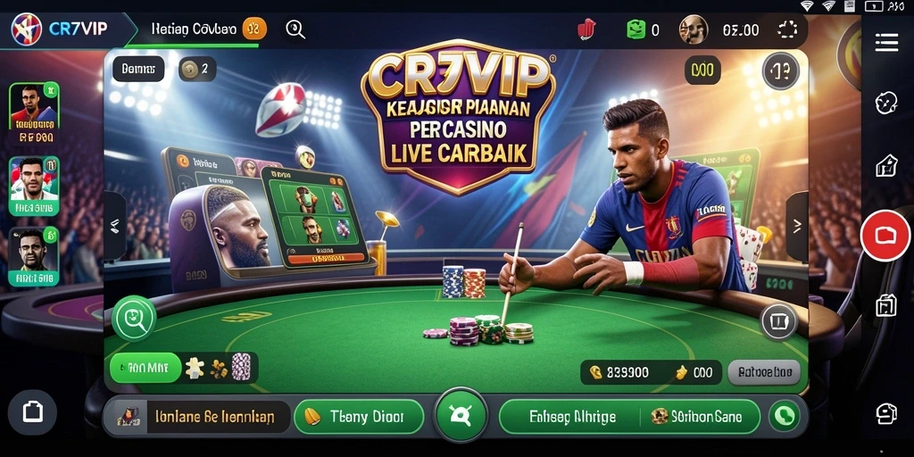 Tampilan interaksi dealer dalam gameplay Live Casino CR7VIP.