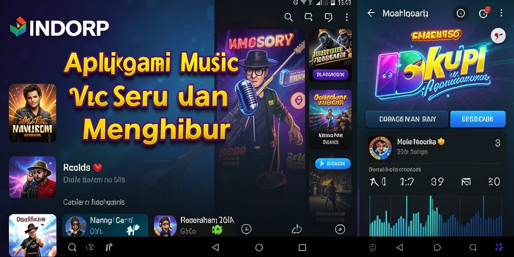 Screenshot gameplay INDORP menampilkan interaksi pengguna saat menyanyi lagu.