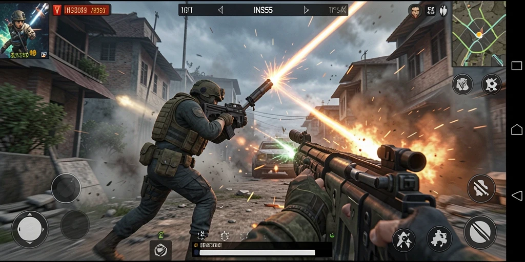 Tampilan menegangkan dari gameplay INS55 yang penuh aksi.