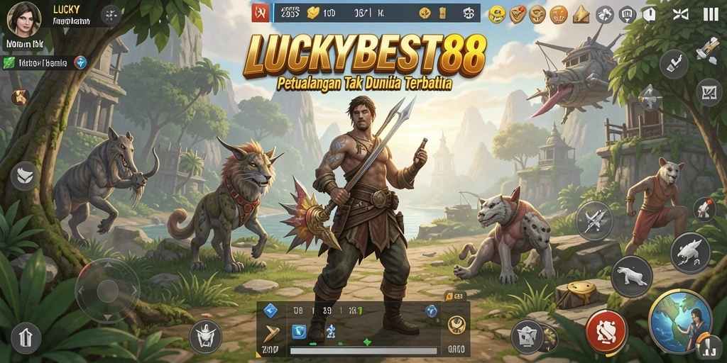 Tangkapan layar LUCKYBEST88 yang menunjukkan eksplorasi dunia terbuka.