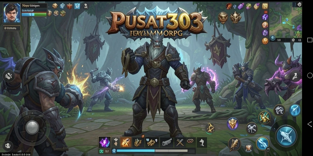 Tangkapan layar game PUSAT303 menampilkan pertempuran seru antar pemain.