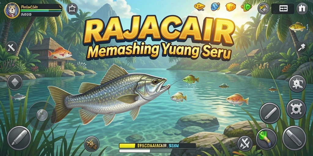 Tampilan gameplay RAJACAIR yang menarik saat memancing ikan.